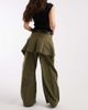 ASOS DESIGN ASOS DESIGN barrel leg pants with pleated skirt overlay in dark green - 3