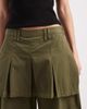 ASOS DESIGN ASOS DESIGN barrel leg pants with pleated skirt overlay in dark green - 4