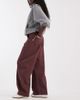 ASOS DESIGN ASOS DESIGN barrel leg pants with side panel detail in burgundy-Red - 2