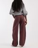 ASOS DESIGN ASOS DESIGN barrel leg pants with side panel detail in burgundy-Red - 3