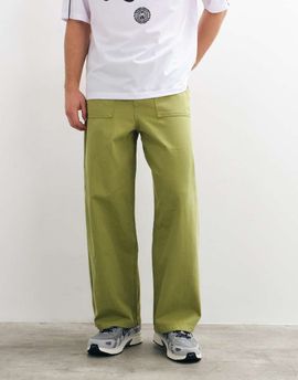 ASOS DESIGN ASOS DESIGN barrel pants in olive with fatigue pockets-Green