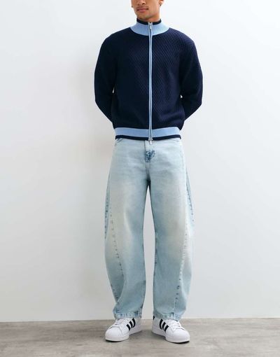 ASOS DESIGN ASOS DESIGN barrel with side seam jeans in light wash blue