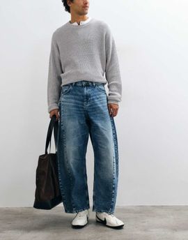 ASOS DESIGN ASOS DESIGN barrel with side seam jeans in mid wash blue