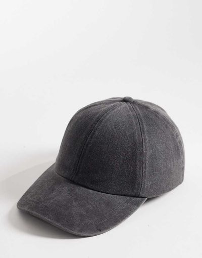 ASOS DESIGN ASOS DESIGN baseball cap in washed charcoal-Gray