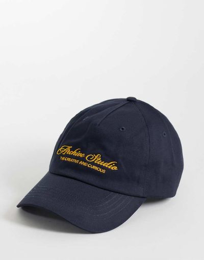 ASOS DESIGN ASOS DESIGN baseball cap with logo graphic in navy