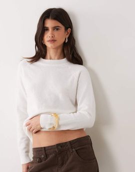 ASOS DESIGN ASOS DESIGN basics crew neck sweater in cream-White