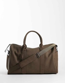 ASOS DESIGN ASOS DESIGN basketweave holdall bag in brown