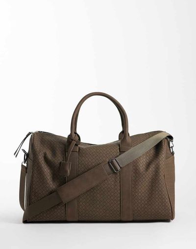 ASOS DESIGN ASOS DESIGN basketweave holdall bag in brown