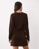 ASOS DESIGN ASOS DESIGN batwing sleeve v-neck mini dress in brown - 4