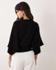 ASOS DESIGN ASOS DESIGN batwing sleeve waisted top in black - 4