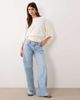 ASOS DESIGN ASOS DESIGN batwing sleeve waisted top in cream-White - 2