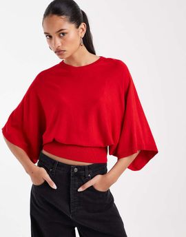 ASOS DESIGN ASOS DESIGN batwing waisted top in red
