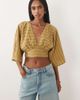 ASOS DESIGN ASOS DESIGN batwing wrap detail top in olive stripes-Multi - 1