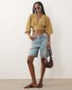 ASOS DESIGN ASOS DESIGN batwing wrap detail top in olive stripes-Multi - 2