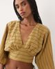ASOS DESIGN ASOS DESIGN batwing wrap detail top in olive stripes-Multi - 3