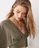 ASOS DESIGN ASOS DESIGN batwing wrap detail top in sage - part of a set-Green - 3