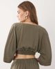 ASOS DESIGN ASOS DESIGN batwing wrap detail top in sage - part of a set-Green - 4