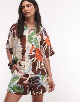 ASOS DESIGN ASOS DESIGN beach shorts in tropical abstract - part of a set-Multi