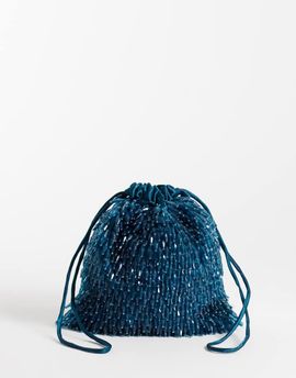 ASOS DESIGN ASOS DESIGN beaded pouch in teal-Blue
