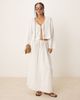 ASOS DESIGN ASOS DESIGN Belle linen blend beach skirt in mono stripe-White - 1