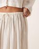 ASOS DESIGN ASOS DESIGN Belle linen blend beach skirt in mono stripe-White - 2