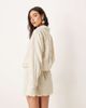 ASOS DESIGN ASOS DESIGN Belle linen blend mini beach skirt in natural-Neutral - 3