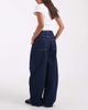 ASOS DESIGN ASOS DESIGN belted barrel leg jean in dark blue - 3