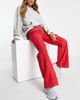 ASOS DESIGN ASOS DESIGN belted cargo flare pants in red - 1
