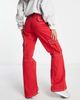 ASOS DESIGN ASOS DESIGN belted cargo flare pants in red - 2