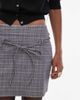 ASOS DESIGN ASOS DESIGN bengaline fitted mini skirt with tie detail in mono plaid-Multi - 3