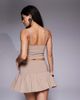 ASOS DESIGN ASOS DESIGN bengaline flippy mini skirt in mocha - part of a set-Brown - 4