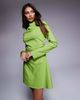 ASOS DESIGN ASOS DESIGN bengaline high neck long sleeve mini dress with ruching detail in apple green - 2