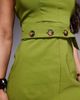 ASOS DESIGN ASOS DESIGN bengaline mini dress with wraparound button belt in olive-Green - 4