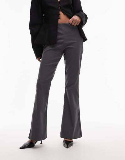 ASOS DESIGN ASOS DESIGN bengaline slim flare pants in gray heather