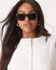 ASOS DESIGN ASOS DESIGN beveled cat eye sunglasses in shiny black - 3