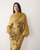 ASOS DESIGN ASOS DESIGN bias cut embellished maxi dress with blouson full sleeves in olive green-MULTI - 3