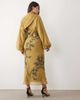 ASOS DESIGN ASOS DESIGN bias cut embellished maxi dress with blouson full sleeves in olive green-MULTI - 4