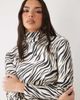 ASOS DESIGN ASOS DESIGN bias high neck maxi dress in zebra print-White - 2