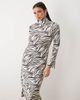 ASOS DESIGN ASOS DESIGN bias high neck maxi dress in zebra print-White - 3