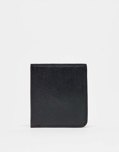 ASOS DESIGN ASOS DESIGN bifold real leather wallet in black