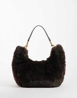 ASOS DESIGN ASOS DESIGN big fur shoulder in chocolate-Brown