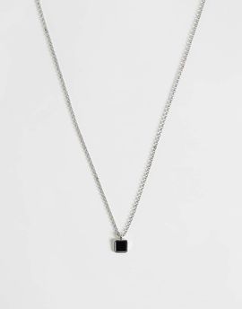 ASOS DESIGN ASOS DESIGN black square pendant necklace in silver