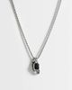 ASOS DESIGN ASOS DESIGN black stone and feather pendant necklace in silver - 1