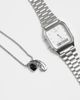 ASOS DESIGN ASOS DESIGN black stone and feather pendant necklace in silver - 2
