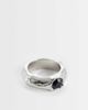 ASOS DESIGN ASOS DESIGN black stone molten ring in silver - 1
