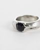 ASOS DESIGN ASOS DESIGN black stone molten ring in silver - 2