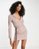 ASOS DESIGN ASOS DESIGN blazer dress with wrap around detail in taupe-Neutral - 4