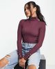 ASOS DESIGN ASOS DESIGN blend roll neck top with button cuff in aubergine-Purple - 1