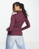 ASOS DESIGN ASOS DESIGN blend roll neck top with button cuff in aubergine-Purple - 2