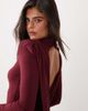 ASOS DESIGN ASOS DESIGN bodycon shoulder mini slinky dress with draped back detail in burgundy-Red - 2
